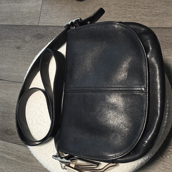 Vintage Coach Black Leather Shoulder Bag 7453 - Picture 7 of 12